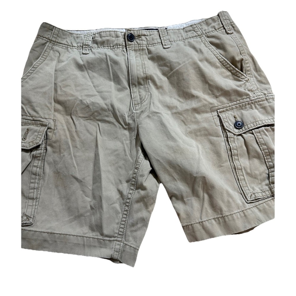 Vintage Y2K American Eagle Cargo Short Tan Size 38W 6 Pocket Casual Wear